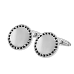Manschettenknöpfe aus Platin mit schwarzen Diamanten Tallis