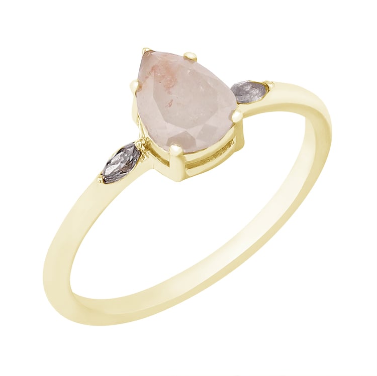 Ring mit rosa Salt and Pepper Diamanten Omiros