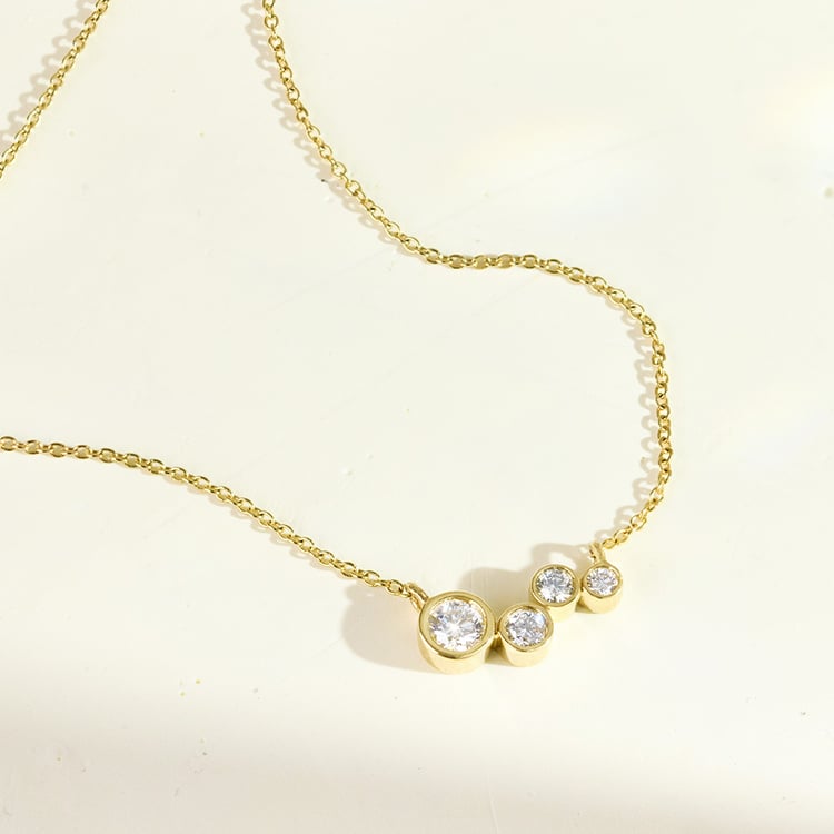 Moderne Goldene Halskette mit Diamanten Viola 161998