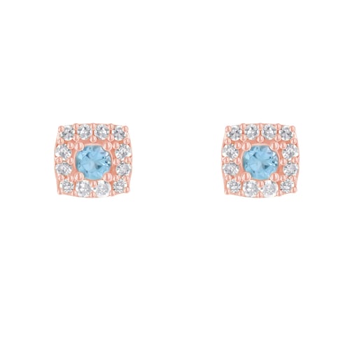 Silberne Ohrstecker mit Aquamarin und Lab Grown Diamanten Sukie