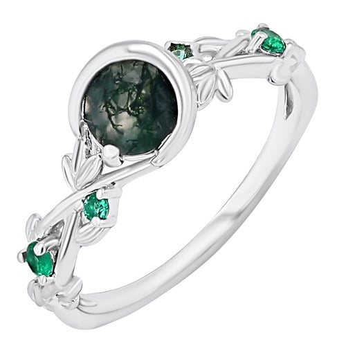 Bezaubernder Ring mit Moosachat Nikoleta