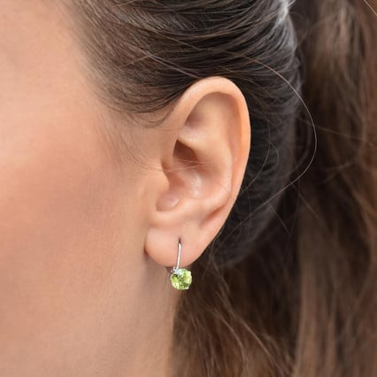 Silberne Ohrringe mit Olivinen Hauko