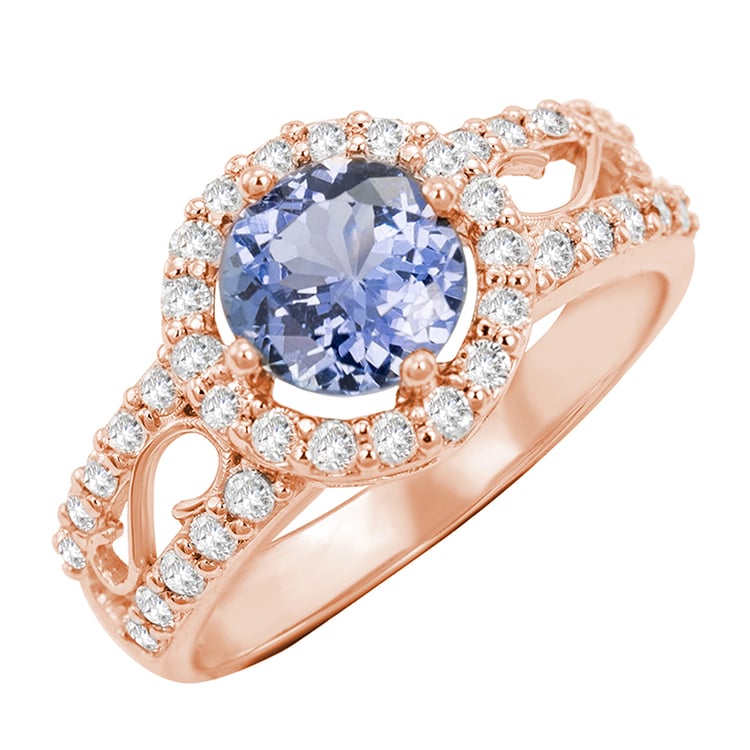 Diamantring mit Tansanit in Rosegold 59760