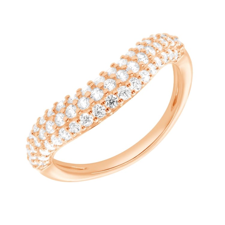 Gewellter halber Eternityring aus Gold mit Diamanten Sven 162389