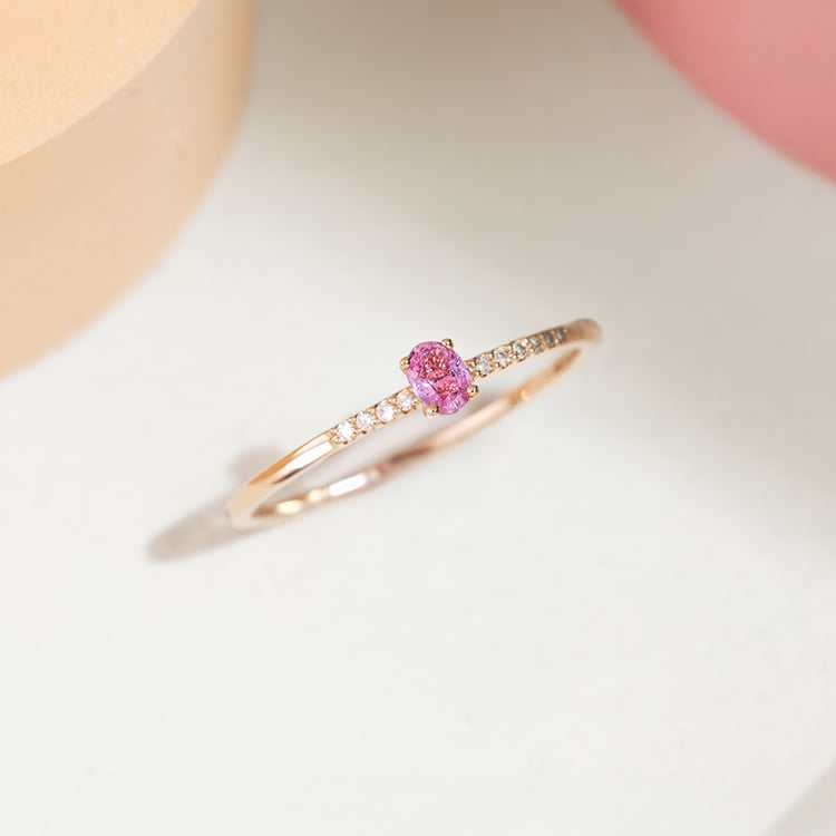 Verlobungsring mit rosa Saphir und Lab Grown Diamanten Terry 149188