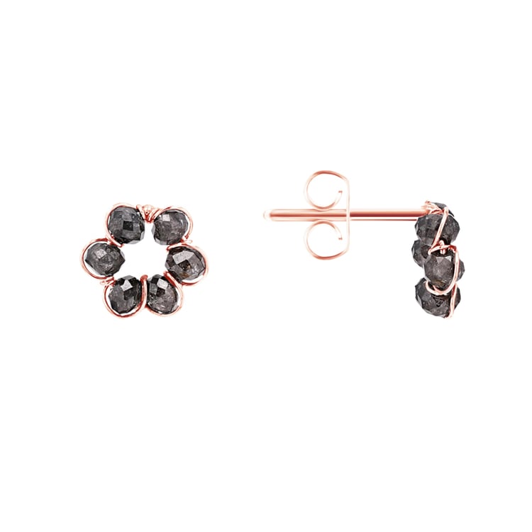 Ohrringe in Blumenform mit Salt and Pepper Diamanten Silva 98736