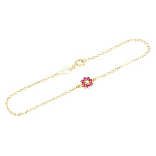 Zartes Armband mit einem Diamanten und Rubinen Vijay