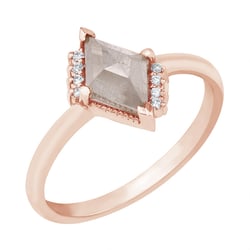 Ring Lozenge mit Salt and Pepper Diamanten und Lab Grown Diamanten Talley