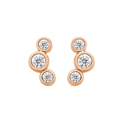 Moderne goldene Ohrringe mit runden Diamanten Ebba