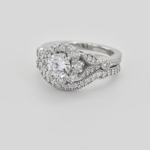 Vintage Ringset aus Gold mit eingefassten Diamanten Jill
