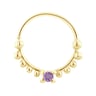 Goldenes Septum Piercing mit Amethyst Arla