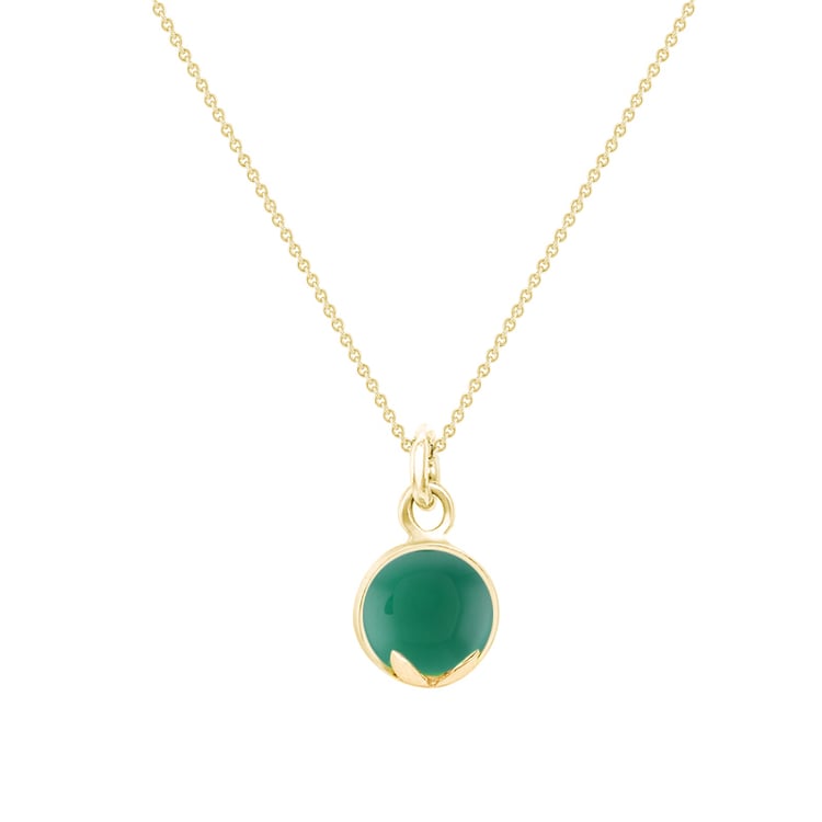 Goldkette mit Onyx-Cabochon Anhänger Azalea 44449