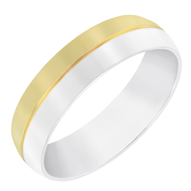 Halbrunde Eheringe aus kombiniertem Gold Amann 60639