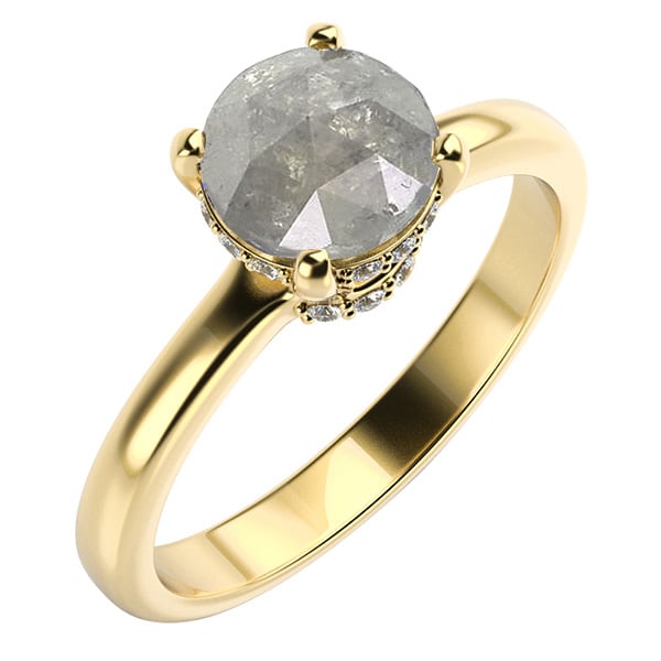 Goldener Verlobungsring mit Salt and Pepper Diamant Xela 66771