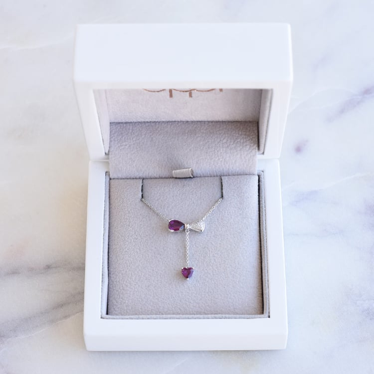 Anhänger mit Rhodlit Granaten und Diamanten Ejiro 87389