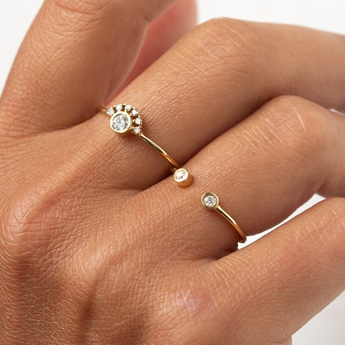 Offener Ring mit zwei Diamanten Orion