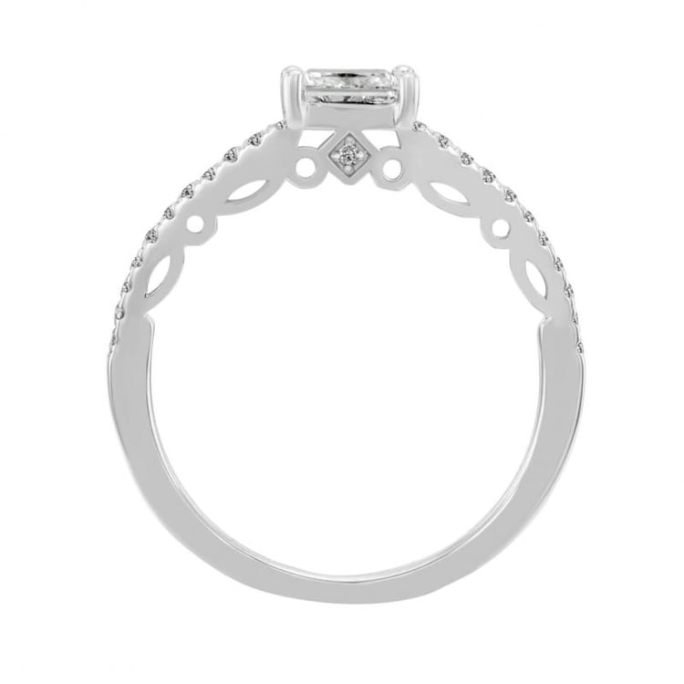 Verlobungsring mit Prinzess-Diamant und Seitendiamanten Fia 27229