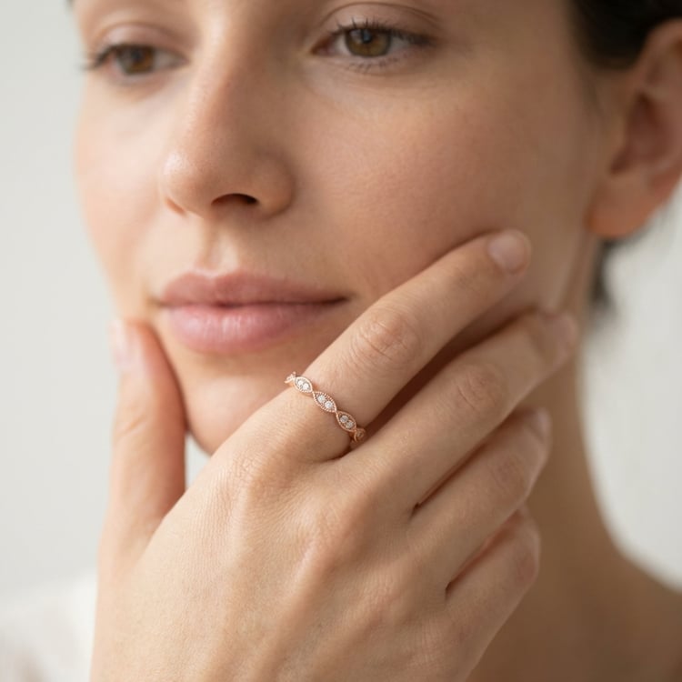 Scheidungsring aus Gold mit Diamanten halbbesetzt Ymir 166466