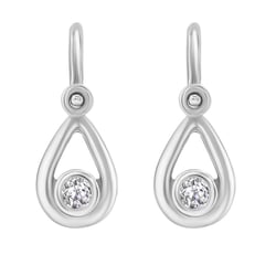 Goldene Kinderohrringe in Tropfenform mit Lab Grown Diamanten Cinderella