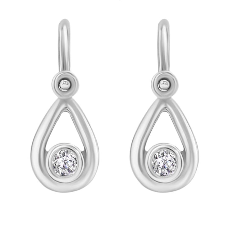 Goldene Kinderohrringe in Tropfenform mit Lab Grown Diamanten Cinderella