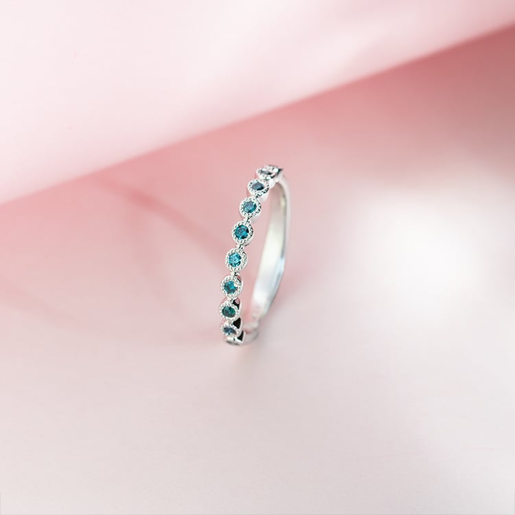 Goldring mit blauen Diamanten Danel 150207