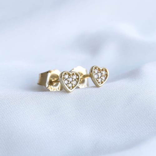 Ohrringe in Herzform mit Diamanten Janella