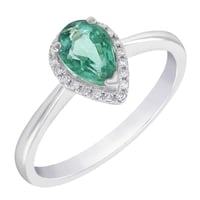 Goldener Smaragdring mit Diamanten Disha