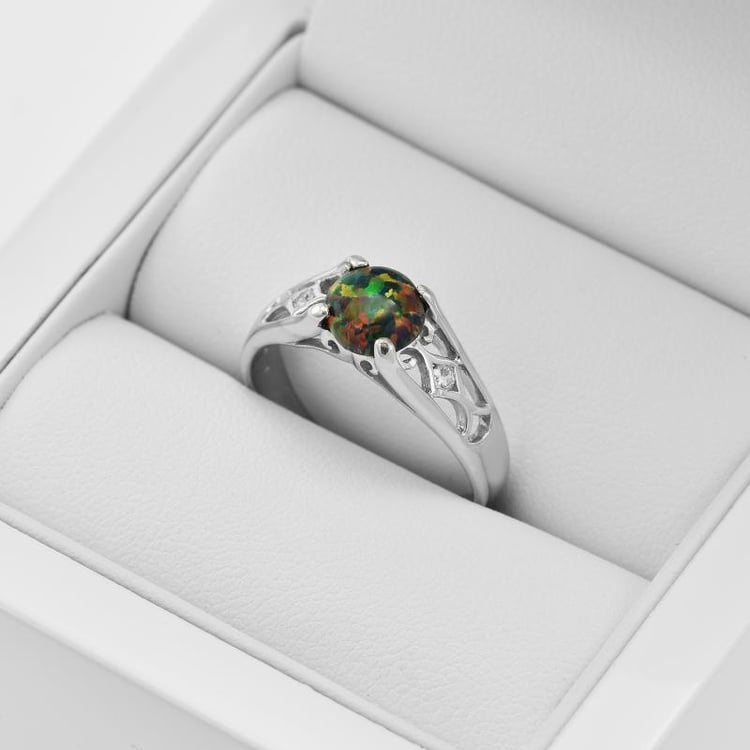 Silberring mit schwarzem Opal Wyla 31458