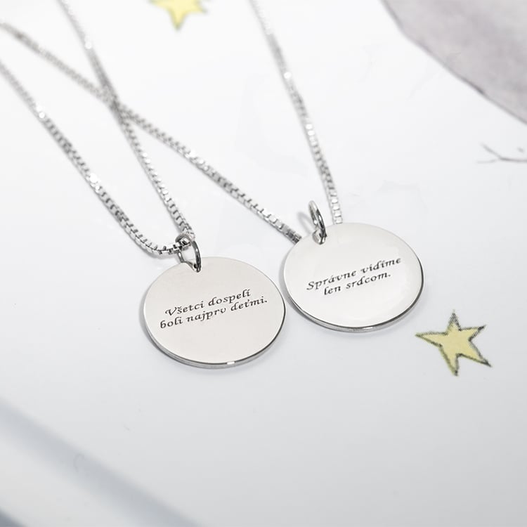 Silberanhänger mit Prinz und Fuchs und Gravur Ihrer Wahl 122629