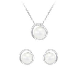 Romantisches Schmuckset aus Silber mit Perlen Prietta