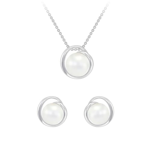 Romantisches Schmuckset aus Silber mit Perlen Prietta