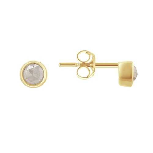 Minimalistische Ohrstecker mit Salt and Pepper Diamanten in Bezelfassung Tofine