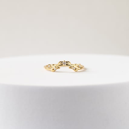 Ring in V-Form mit Blätern und Lab Grown Diamanten Aiden