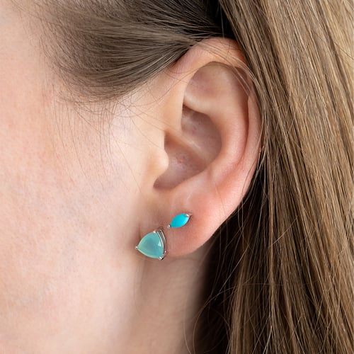 Silberne Ohrringe mit Chalcedonen Nellie
