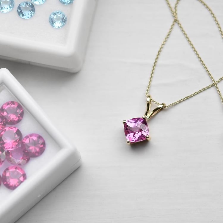 Kette mit Saphir rosa 36750