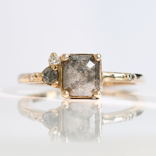 Ring mit Salt and Pepper Diamanten und Lab Grown Diamanten Kenya