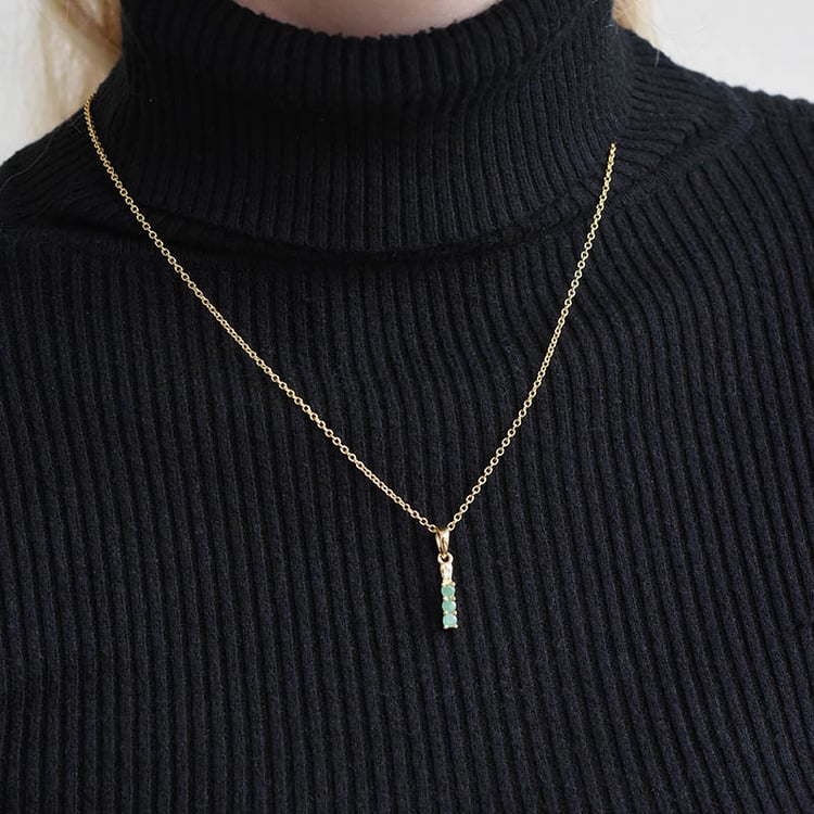 Silberne Anhänger mit natürlichen Smaragden Freesia 92233