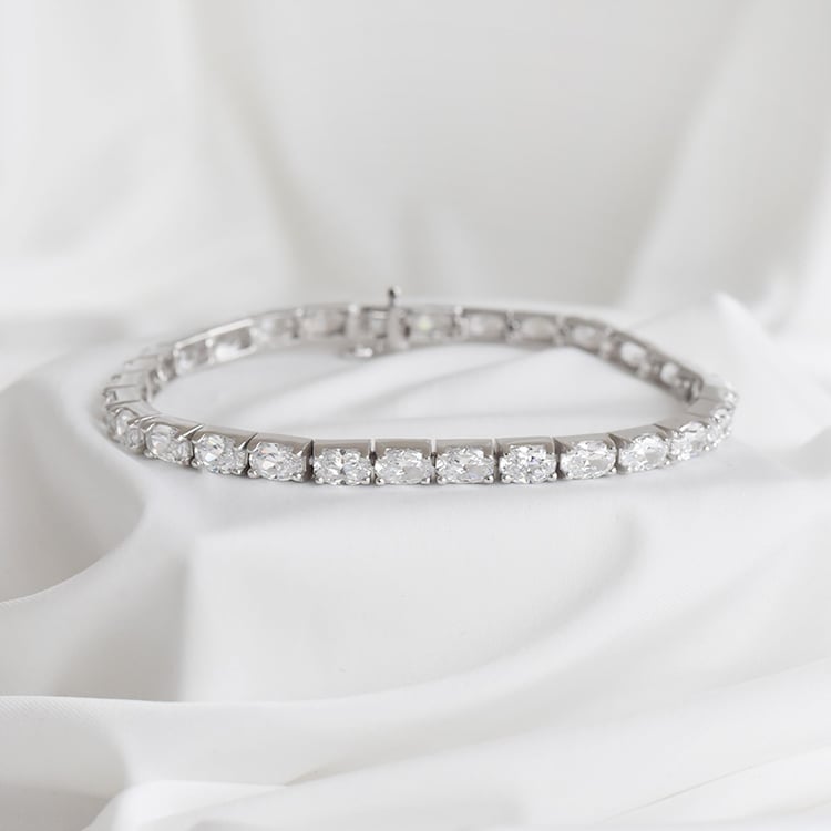 Silbernes Armband mit ovalen Zirkonia Rolf 90693