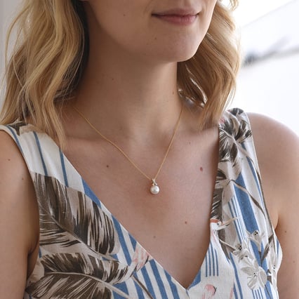 Eleganter Anhänger mit Perle und Zirkonia Devere