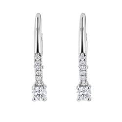 Goldene Hängeohrringe mit 0.1ct natürlichen Diamanten Noor