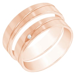 Flache Eheringe aus Gold mit Diamanten Tesar