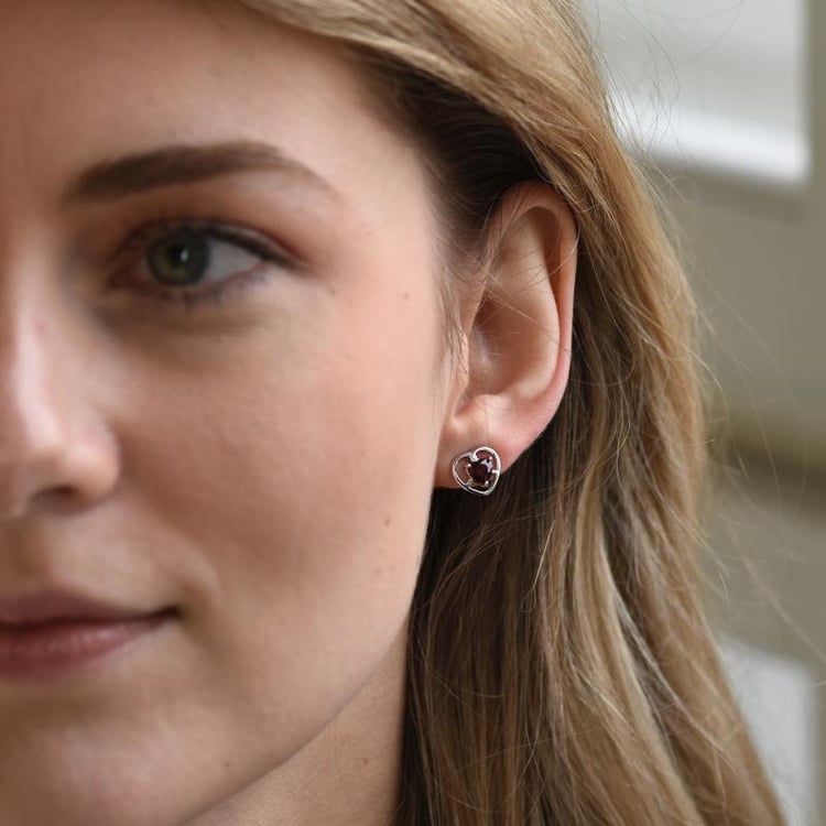 Ohrringe aus Silber mit Granat 50492