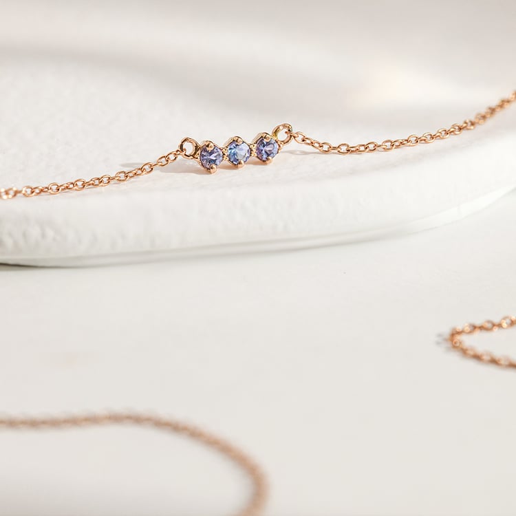 Minimalistische Halskette mit Tansaniten Kiah 156735