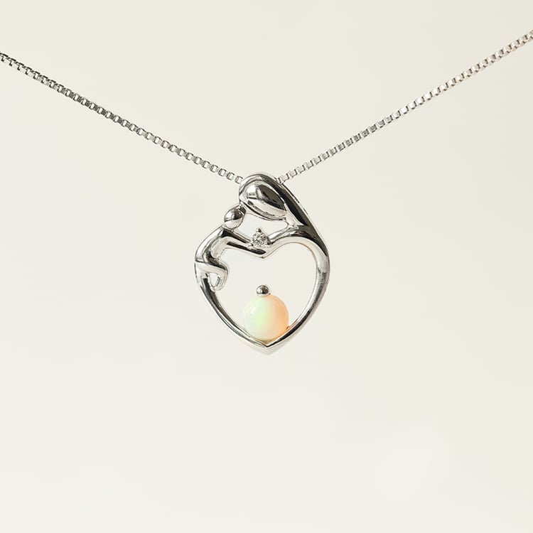Anhänger Mutter und Kind mit weißem Opal und Diamant Ella 138864