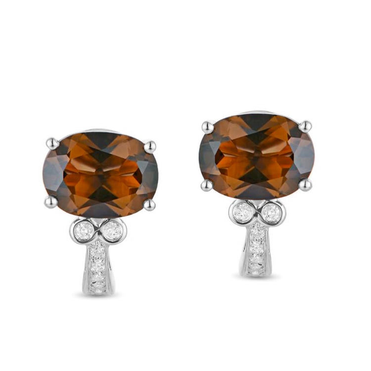 Ohrringe mit Rauchtopas und Diamanten Naomie 87999