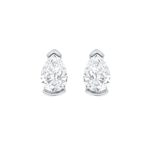 Minimalistische goldene Ohrstecker mit birnenförmigen Diamanten Ronja