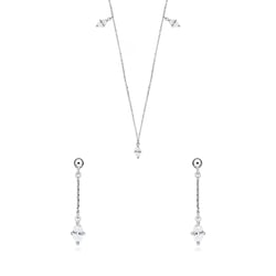 Goldenes Schmuckset mit weißen Topasen Floriane