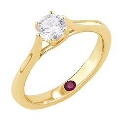 Verlobungsring mit Diamant und Rubin Nelia