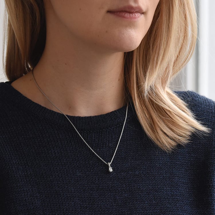 Platinkette mit 0.3ct GIA zertifiziertem Diamant Juniper 72935