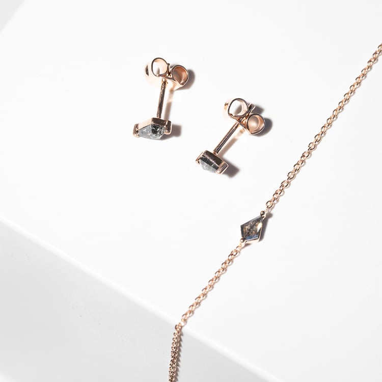 Schmuckset mit Salt and Pepper Diamanten Elny 126405